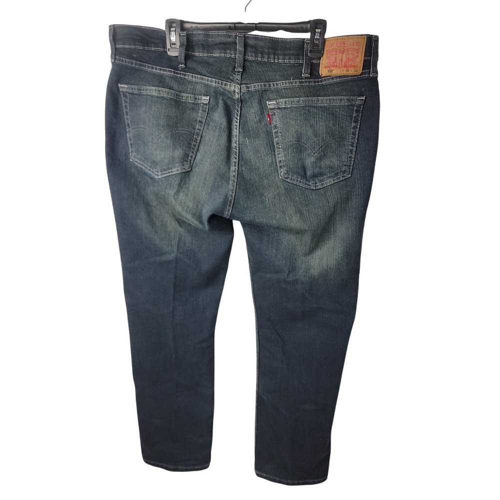 Levi's 559 Relaxed Fit Jeans Mens 38x32 Dark Wash Straight Leg Denim - Picture 2 of 10